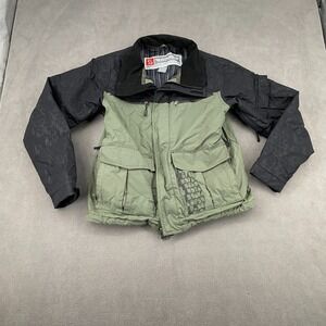 Sims Snowboard Jacket Mens S Green Black Fully Lined Winter Full ZIP Outerwear